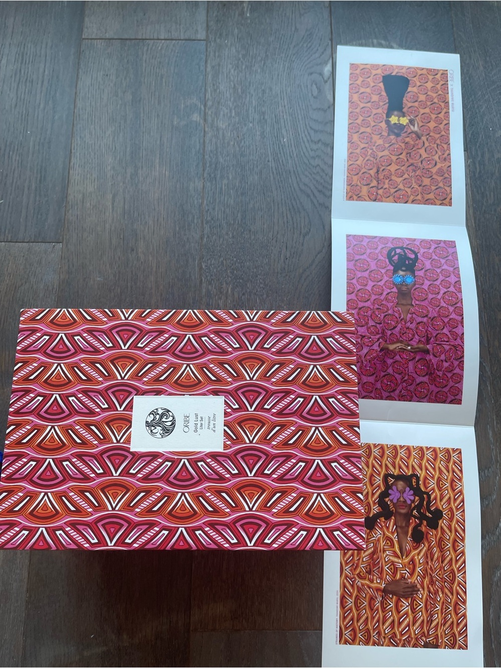 Patterned Decorative Box in Pink and Orange